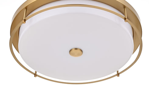 Elegant Lighting Kolson 1 Light Flush Mount D20 Inch H4 Inch LED 24 Watt 3CCT in Satin Gold Model: LD304F20SG
