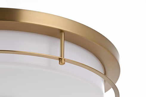 Elegant Lighting Kolson 1 Light Flush Mount D20 Inch H4 Inch LED 24 Watt 3CCT in Satin Gold Model: LD304F20SG