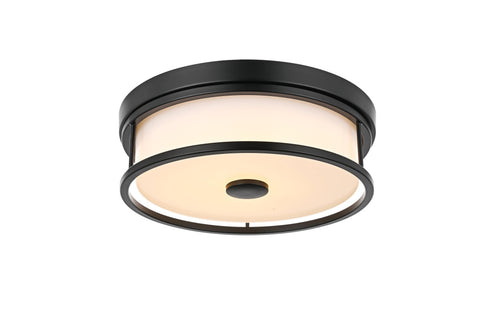 Elegant Lighting Kolson Flush Mount D12 Inch H4 Inch LED 18 Watt 3CCT in Black Model: LD305F12BK