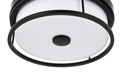 Elegant Lighting Kolson Flush Mount D12 Inch H4 Inch LED 18 Watt 3CCT in Black Model: LD305F12BK