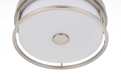 Elegant Lighting Kolson Flush Mount D12 Inch H4 Inch LED 18 Watt 3CCT in Polished Nickel Model: LD305F12PN