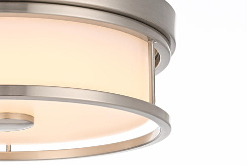 Elegant Lighting Kolson Flush Mount D12 Inch H4 Inch LED 18 Watt 3CCT in Polished Nickel Model: LD305F12PN
