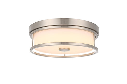 Elegant Lighting Kolson Flush Mount D12 Inch H4 Inch LED 18 Watt 3CCT in Polished Nickel Model: LD305F12PN