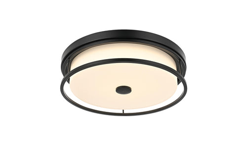 Elegant Lighting Kolson Flush Mount D16 Inch H4 Inch LED 24 Watt 3CCT in Black Model: LD305F16BK