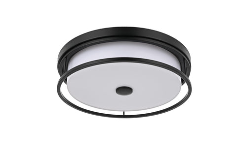 Elegant Lighting Kolson Flush Mount D16 Inch H4 Inch LED 24 Watt 3CCT in Black Model: LD305F16BK