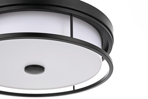 Elegant Lighting Kolson Flush Mount D16 Inch H4 Inch LED 24 Watt 3CCT in Black Model: LD305F16BK
