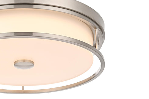 Elegant Lighting Kolson Flush Mount D16 Inch H4 Inch LED 24 Watt 3CCT in Polished Nickel Model: LD305F16PN