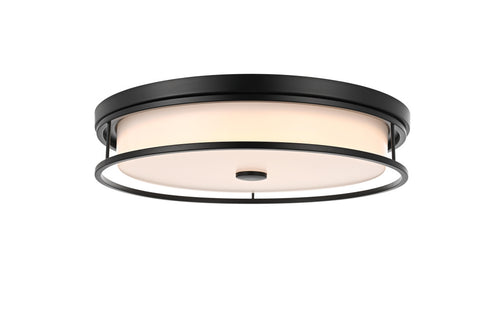 Elegant Lighting Kolson Flush Mount D20 Inch H4 Inch LED 30 Watt 3CCT in Black Model: LD305F20BK