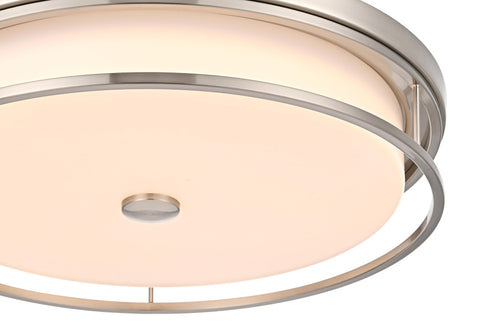 Elegant Lighting Kolson Flush Mount D20 Inch H4 Inch LED 30 Watt 3CCT in Polished Nickel Model: LD305F20PN