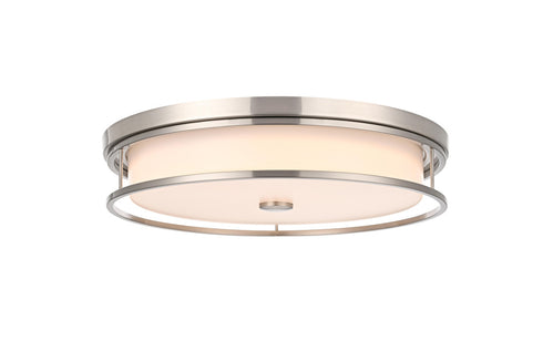 Elegant Lighting Kolson Flush Mount D20 Inch H4 Inch LED 30 Watt 3CCT in Polished Nickel Model: LD305F20PN