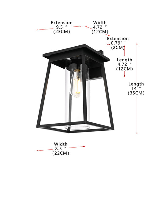 Elegant Lighting Lambert 1 Light Wall sconce W8.5 Inch E9.5 Inch H14 Inch L1 in Black Model: OD346W14BK