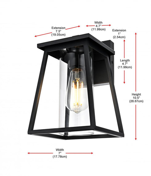 Elegant Lighting Lambert 7 inch Outdoor Pendant in Black Model: OD346W11BK