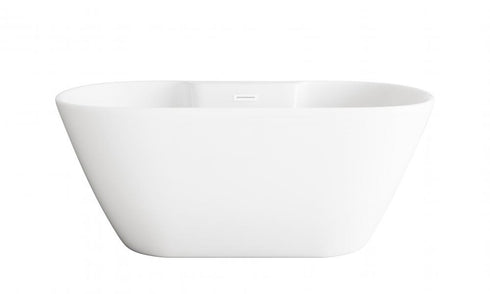 Elegant Lighting Landon 59 inch Bathtub in Glossy White with Brushed Gold Trim Model: BT30559GW-BGD