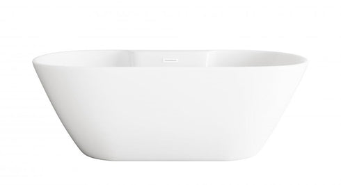 Elegant Lighting Landon 67 inch Bathtub in Glossy White with Brushed Gold Trim Model: BT30567GW-BGD