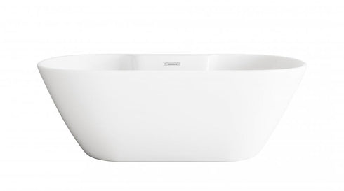 Elegant Lighting Landon 67 inch Bathtub in Glossy White with Brushed Gold Trim Model: BT30567GW-BGD