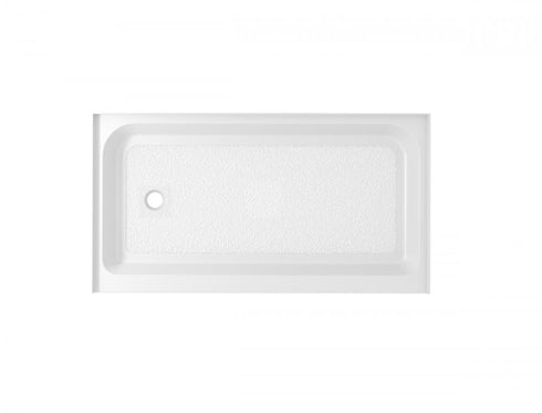 Elegant Lighting Laredo 48x32 Inch Single Threshold Shower Tray Center Drain in Glossy White Model: STY01-C4832
