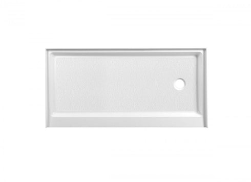 Elegant Lighting Laredo 48x32 Inch Single Threshold Shower Tray Center Drain in Glossy White Model: STY01-C4832