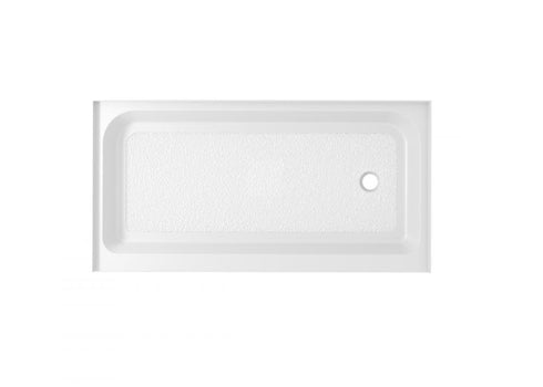Elegant Lighting Laredo 48x32 Inch Single Threshold Shower Tray Center Drain in Glossy White Model: STY01-C4832