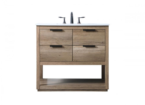 Elegant Lighting Larkin 36 Inch Single Bathroom Vanity in Natural Oak Model: VF19236NT
