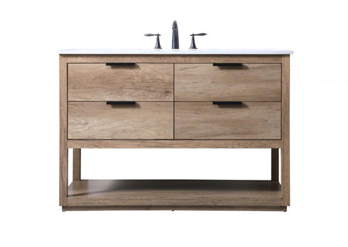 Elegant Lighting Larkin 48 Inch Single Bathroom Vanity in Natural Oak Model: VF19248NT