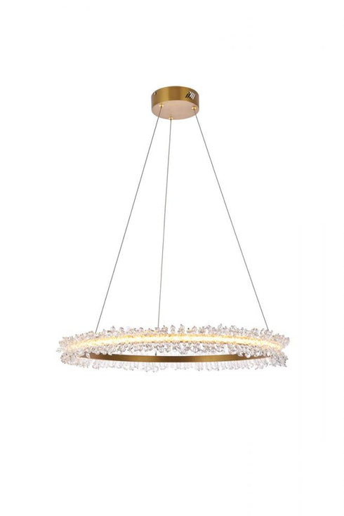 Elegant Lighting Laurel LED 26 inch in Chrome pendant Model: 3506D26C