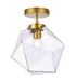 Elegant Lighting Lawrence 1 light black and clear glass flush mount Model: LD2346BK