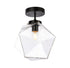 Elegant Lighting Lawrence 1 light black and clear glass flush mount Model: LD2346BK