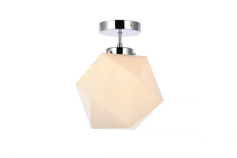 Elegant Lighting Lawrence 1 light black and white glass flush mount Model: LD2347BK