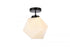 Elegant Lighting Lawrence 1 light black and white glass flush mount Model: LD2347BK