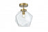 Elegant Lighting Lawrence 10 inch Flush Mount Clear Shade in Satin Gold in Satin Gold and Clear Finish Model: LD2346SG