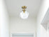 Elegant Lighting Lawrence 10 inch Flush Mount Clear Shade in Satin Gold in Satin Gold and Clear Finish Model: LD2346SG