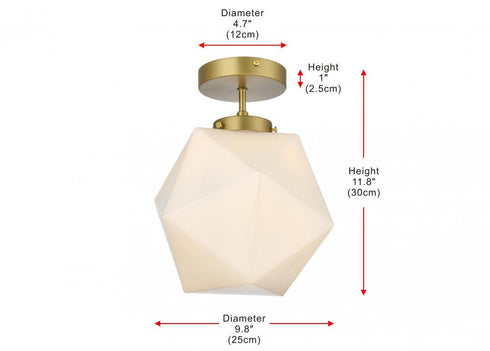 Elegant Lighting Lawrence 10 inch Flush Mount Frosted White Shade in Satin Gold in Satin Gold and Frosted White Finish Model: LD2347SG