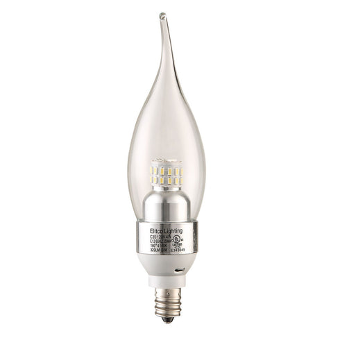 Elegant Lighting LED S30C35 E12 120V 4 Watt 3000K 300 Lumen Dimmable CHROME Model: E12SF-4-D-30-C