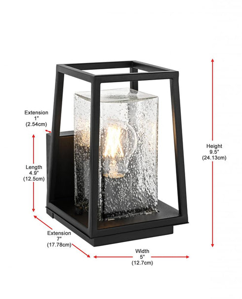 Elegant Lighting Lehigh 7 inch Outdoor Pendant in Black Model: OD359W10BK