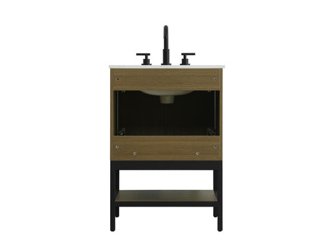 Elegant Lighting Lennox Vanity Cabinet 2Dr 24 Inch x22 Inch x34 Inch in Chestnut Brown Model: VF60724MCB