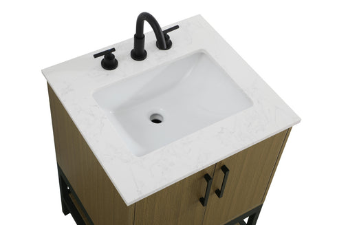 Elegant Lighting Lennox Vanity Cabinet 2Dr 24 Inch x22 Inch x34 Inch in Chestnut Brown Model: VF60724MCB