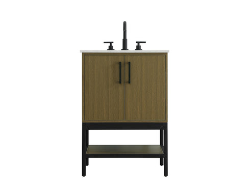 Elegant Lighting Lennox Vanity Cabinet 2Dr 24 Inch x22 Inch x34 Inch in Chestnut Brown Model: VF60724MCB