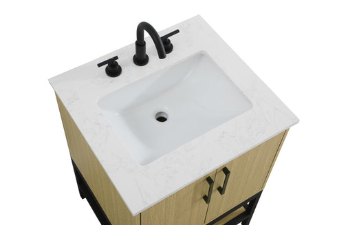 Elegant Lighting Lennox Vanity Cabinet 2Dr 24 Inch x22 Inch x34 Inch in Honey Brown Model: VF60724MHB