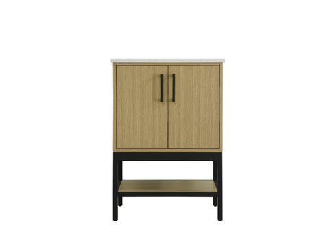 Elegant Lighting Lennox Vanity Cabinet 2Dr 24 Inch x22 Inch x34 Inch in Honey Brown Model: VF60724MHB