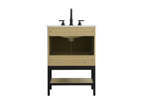 Elegant Lighting Lennox Vanity Cabinet 2Dr 24 Inch x22 Inch x34 Inch in Honey Brown Model: VF60724MHB