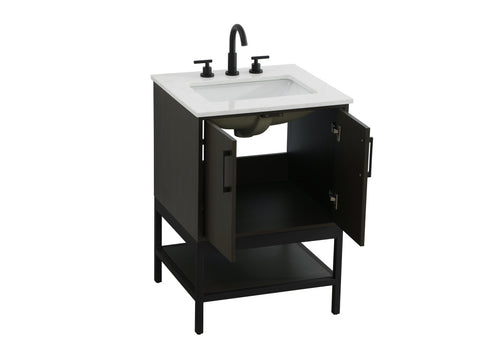 Elegant Lighting Lennox Vanity Cabinet 2Dr 24 Inch x22 Inch x34 Inch in Mocha Brown Model: VF60724MMB