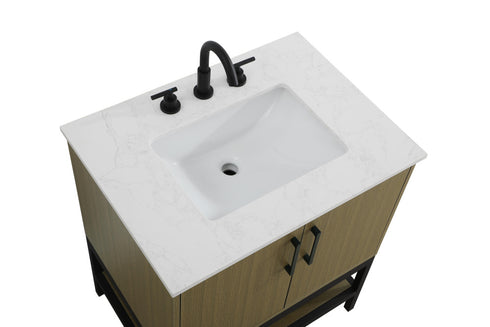 Elegant Lighting Lennox Vanity Cabinet 2Dr 30 Inch x22 Inch x34 Inch in Chestnut Brown Model: VF60730MCB