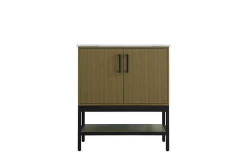 Elegant Lighting Lennox Vanity Cabinet 2Dr 30 Inch x22 Inch x34 Inch in Chestnut Brown Model: VF60730MCB