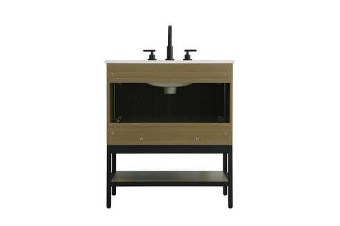 Elegant Lighting Lennox Vanity Cabinet 2Dr 30 Inch x22 Inch x34 Inch in Chestnut Brown Model: VF60730MCB