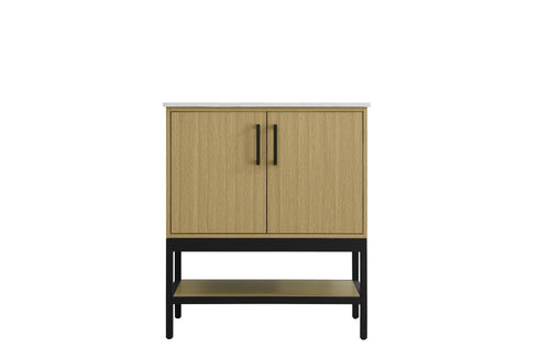 Elegant Lighting Lennox Vanity Cabinet 2Dr 30 Inch x22 Inch x34 Inch in Honey Brown Model: VF60730MHB