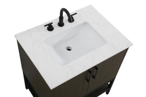 Elegant Lighting Lennox Vanity Cabinet 2Dr 30 Inch x22 Inch x34 Inch in Mocha Brown Model: VF60730MMB