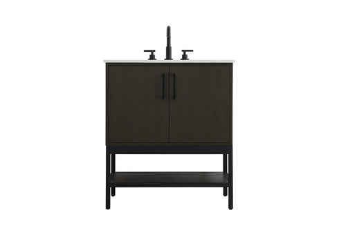 Elegant Lighting Lennox Vanity Cabinet 2Dr 30 Inch x22 Inch x34 Inch in Mocha Brown Model: VF60730MMB