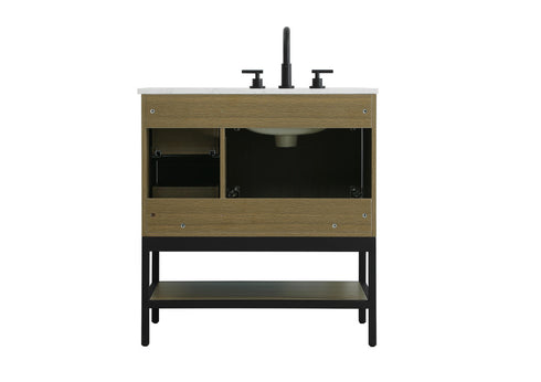 Elegant Lighting Lennox Vanity Cabinet 2Dr2Dw 32 Inch x22 Inch x34 Inch in Chestnut Brown Model: VF60732MCB