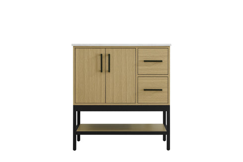 Elegant Lighting Lennox Vanity Cabinet 2Dr2Dw 32 Inch x22 Inch x34 Inch in Honey Brown Model: VF60732MHB