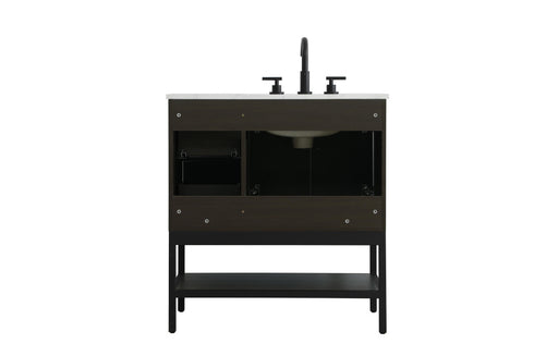 Elegant Lighting Lennox Vanity Cabinet 2Dr2Dw 32 Inch x22 Inch x34 Inch in Mocha Brown Model: VF60732MMB